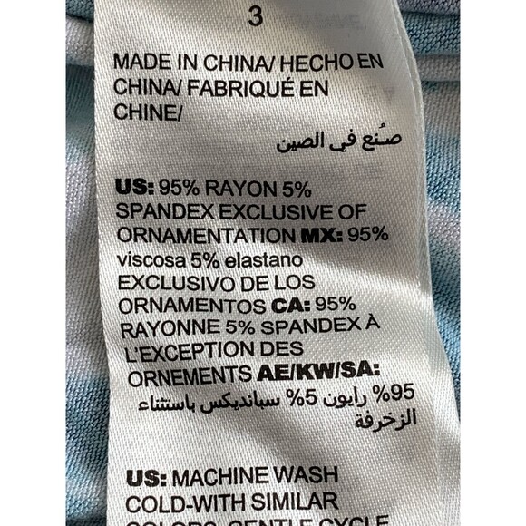 Chico's 3 Blue White Ikat Asymmetrical Tunic Top Blouse Size XL - Picture 5 of 5